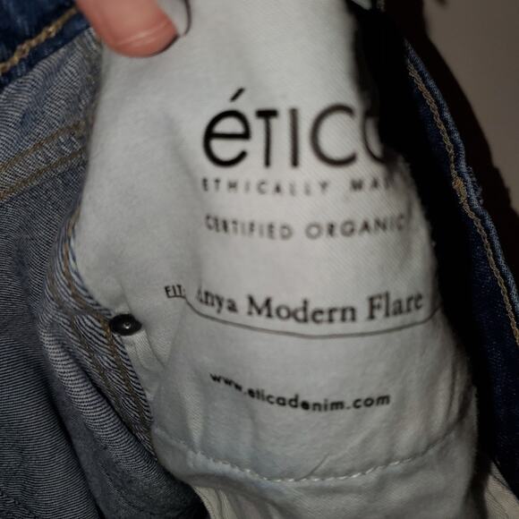 ÉTICA Anya Modern Flare Leg Jeans Wetlands SZ27 - Picture 8 of 9